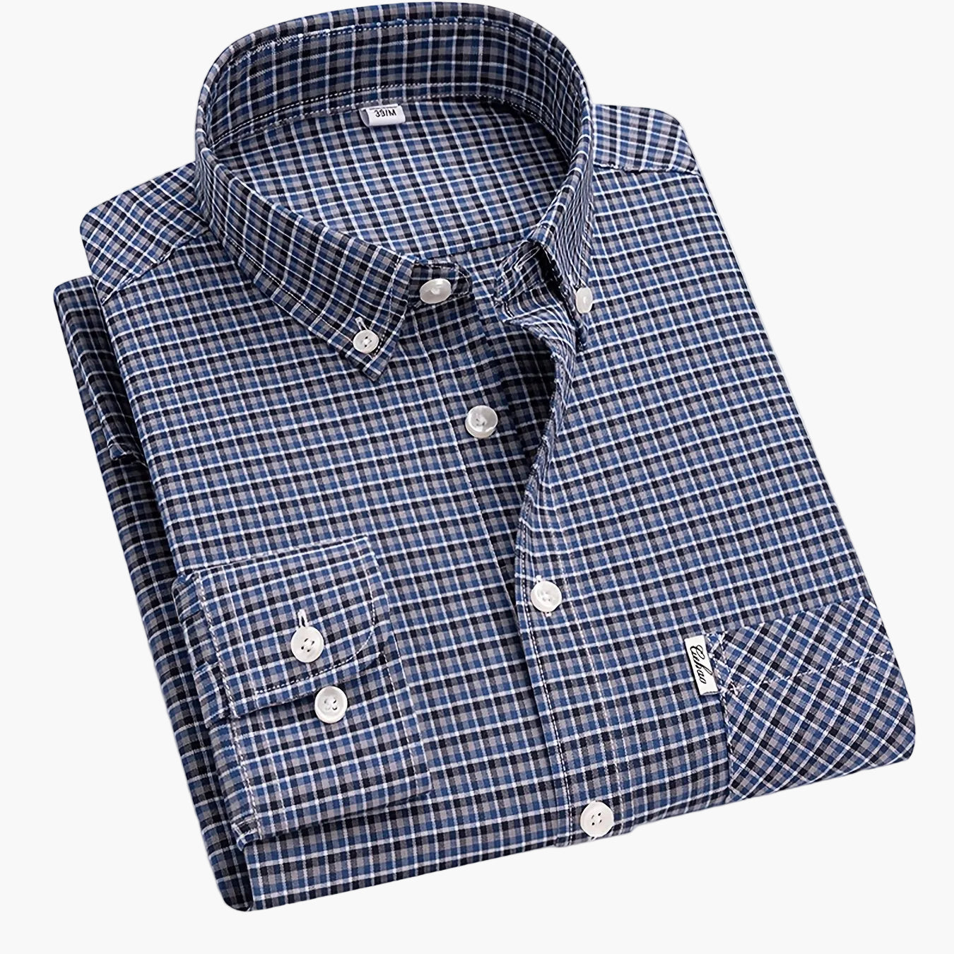 Men's Casual Shirt Checked – Modern Long-Sleeve Shirt for Everyday & Office
