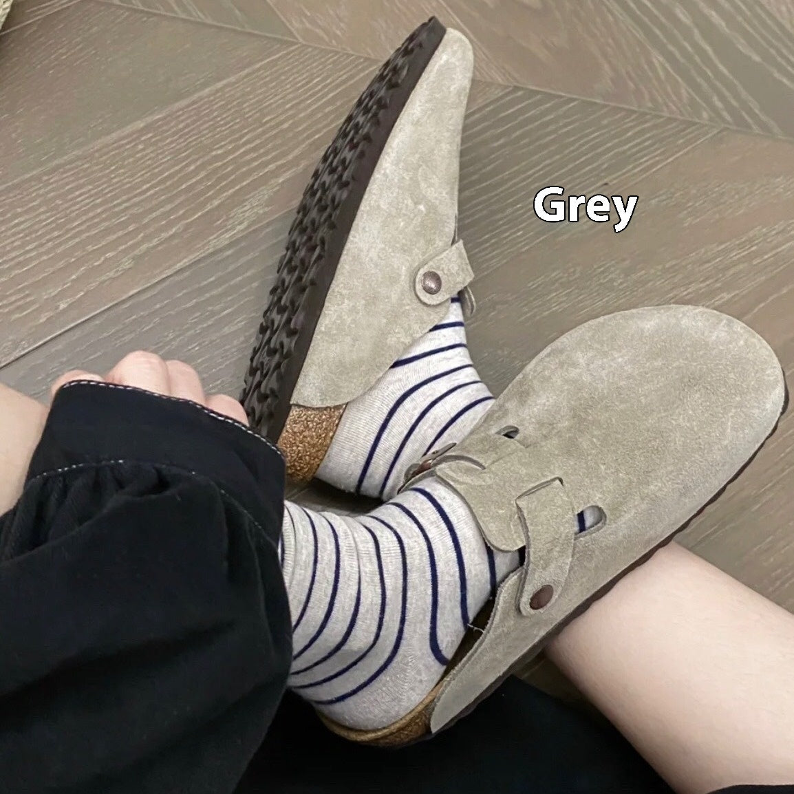 Sophie – Französische Retro Halbschuhe mit geschlossenem Zehenbereich aus veganem Leder