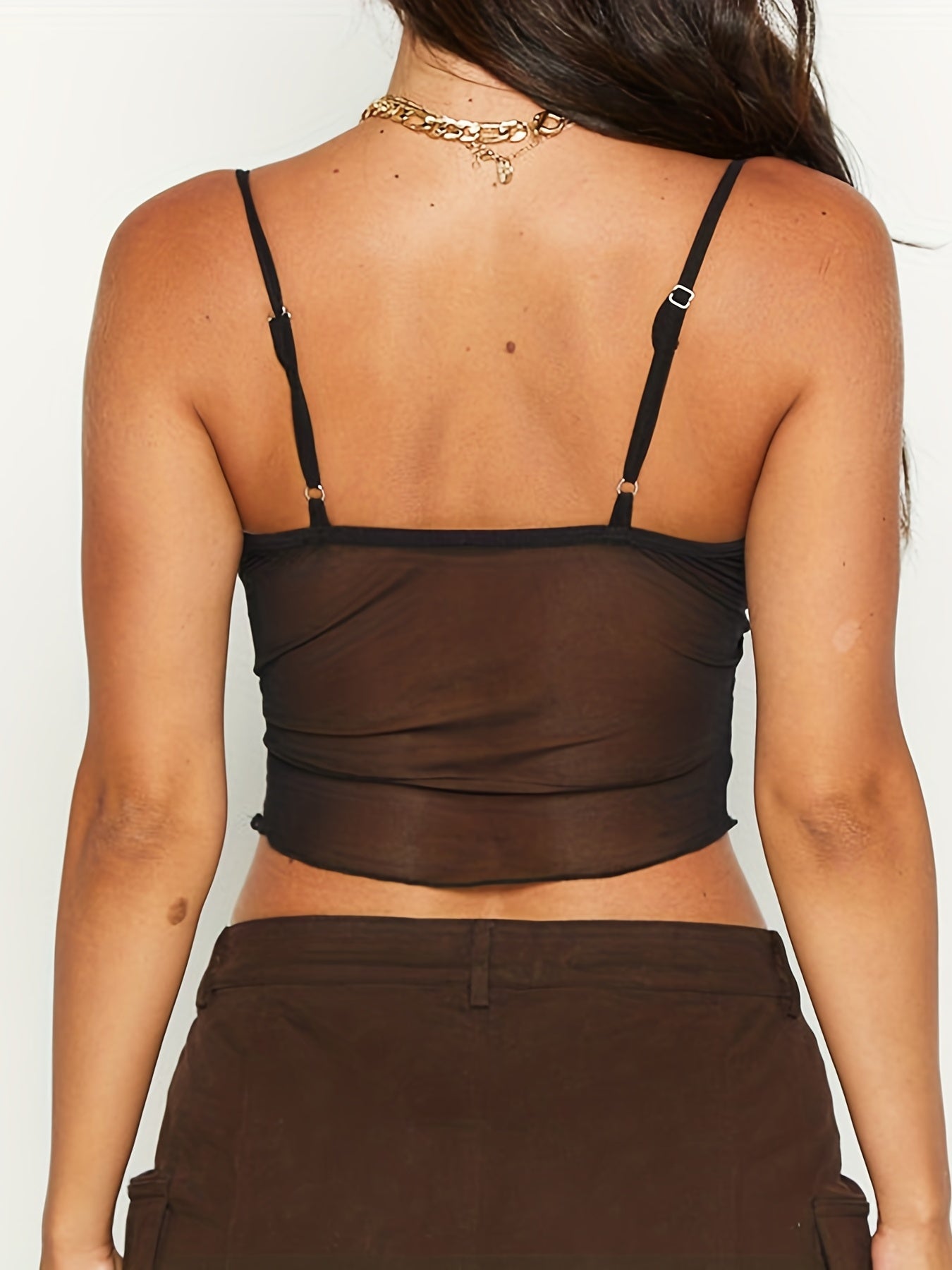 Women's crop top with spaghetti straps and front bow – fashionable party and going-out top