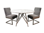 Eetkamerstoel roestvrij staal Coral grijs, hoogte 89 cm, set van 2 voor kleine eetkamer
