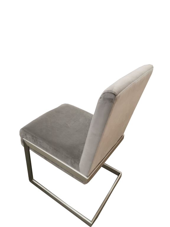 Eetkamerstoel roestvrij staal Coral grijs, hoogte 89 cm, set van 2 voor kleine eetkamer