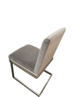 Eetkamerstoel roestvrij staal Coral grijs, hoogte 89 cm, set van 2 voor kleine eetkamer