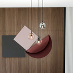 Hanglamp gepoedercoat staal en glas modern Cosmo, zwart met 3 glazen kappen Ø 14 cm, transparant, grafiet en amber