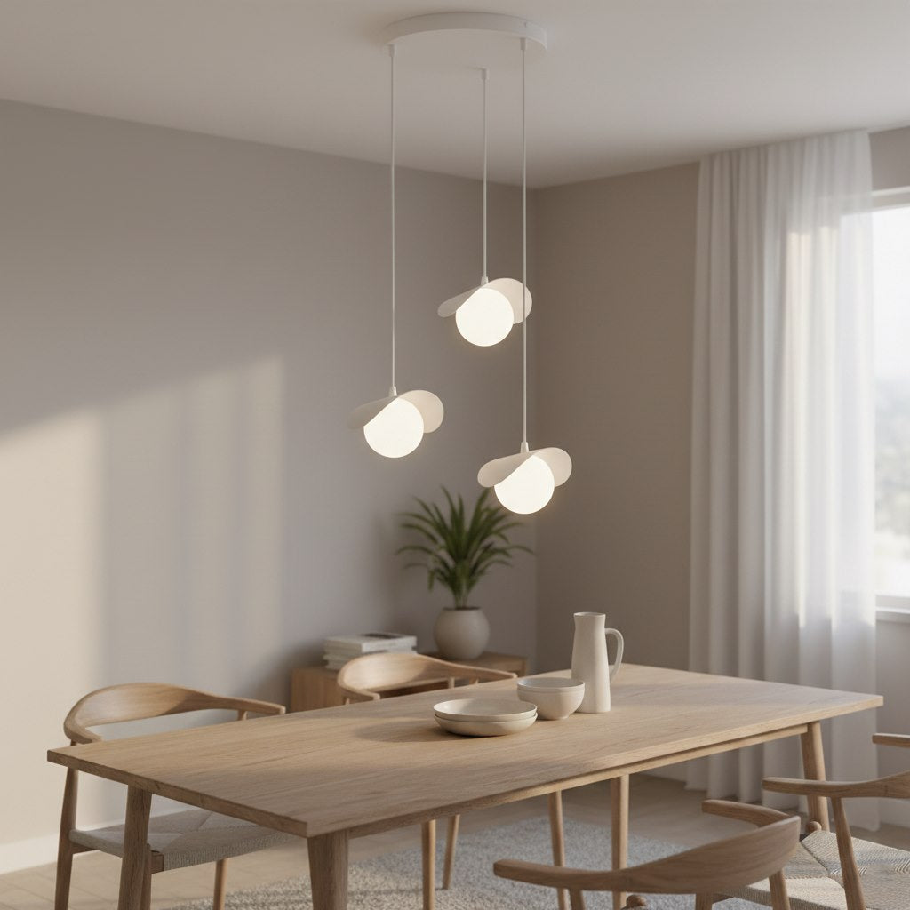 Hanglamp 3 lichts gepoedercoat staal Ritual modern wit Ø 40 cm, verstelbaar, voor kookeiland, hal of eettafel