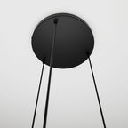 Hanglamp gepoedercoat staal en glas Cosmo modern, zwart met amber glas, 3 lichtpunten, kap Ø 14 cm, eettafel en woonkamer