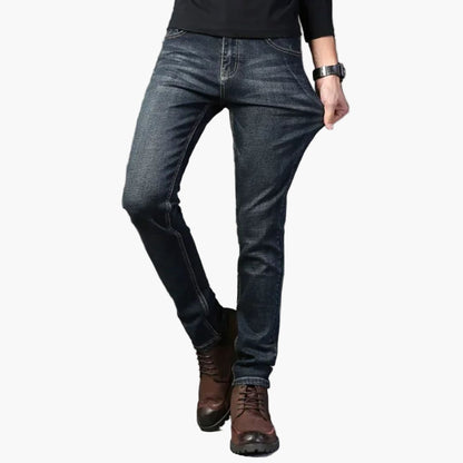 Herren Slim Fit Jeans Gerade Schnitt – Bequeme Stretch-Reisejeans für Alltag und Freizeit