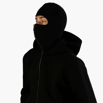 Unisex Urban Tech Zip Hoodie with integrated balaclava – Streetwear for everyday & outdoor