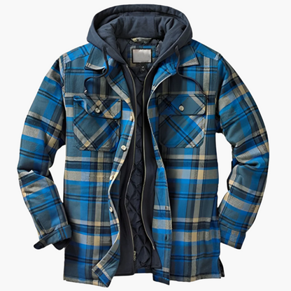 Herren Flanelljacke mit Kapuze – Klassischer Holzfäller-Look, Gefüttert & Vielseitig für Outdoor und Alltag