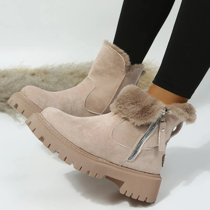 Women's winter ankle boots with warm lining and tread sole – fashionable and comfortable boots for everyday and leisure use