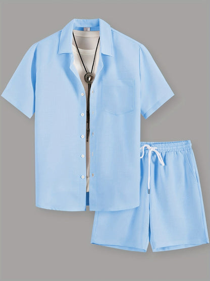 Herren Freizeit Kurzarm Set – Shirt und Shorts – Sommer Outfits für Alltag & Urlaub