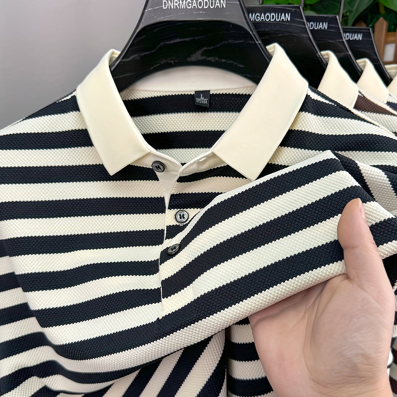 Men's polo shirt with maritime stripes – Classic casual style for everyday and leisure