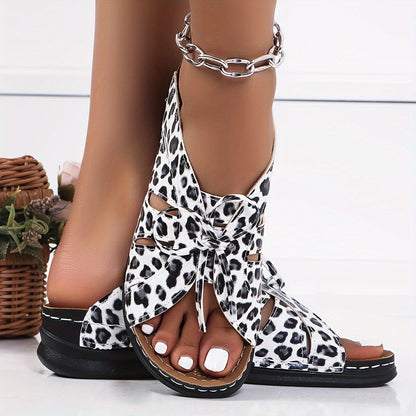 Women's Comfort Sandals with Bow and Open Toe – Comfortable Summer Shoes for Everyday and Leisure
