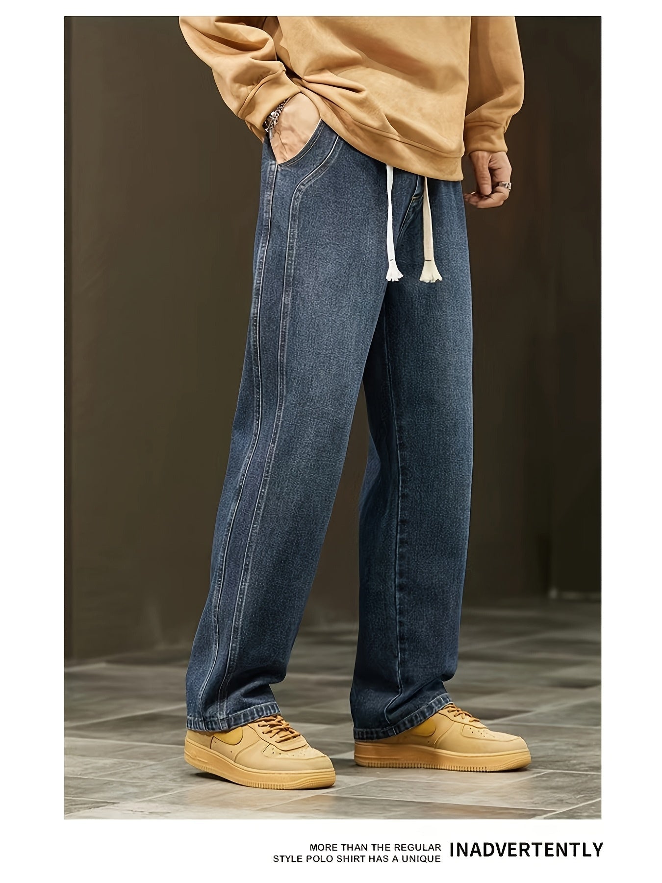 Men's Baggy Jeans Loose Fit Streetwear Casual Pants for Everyday and Going Out