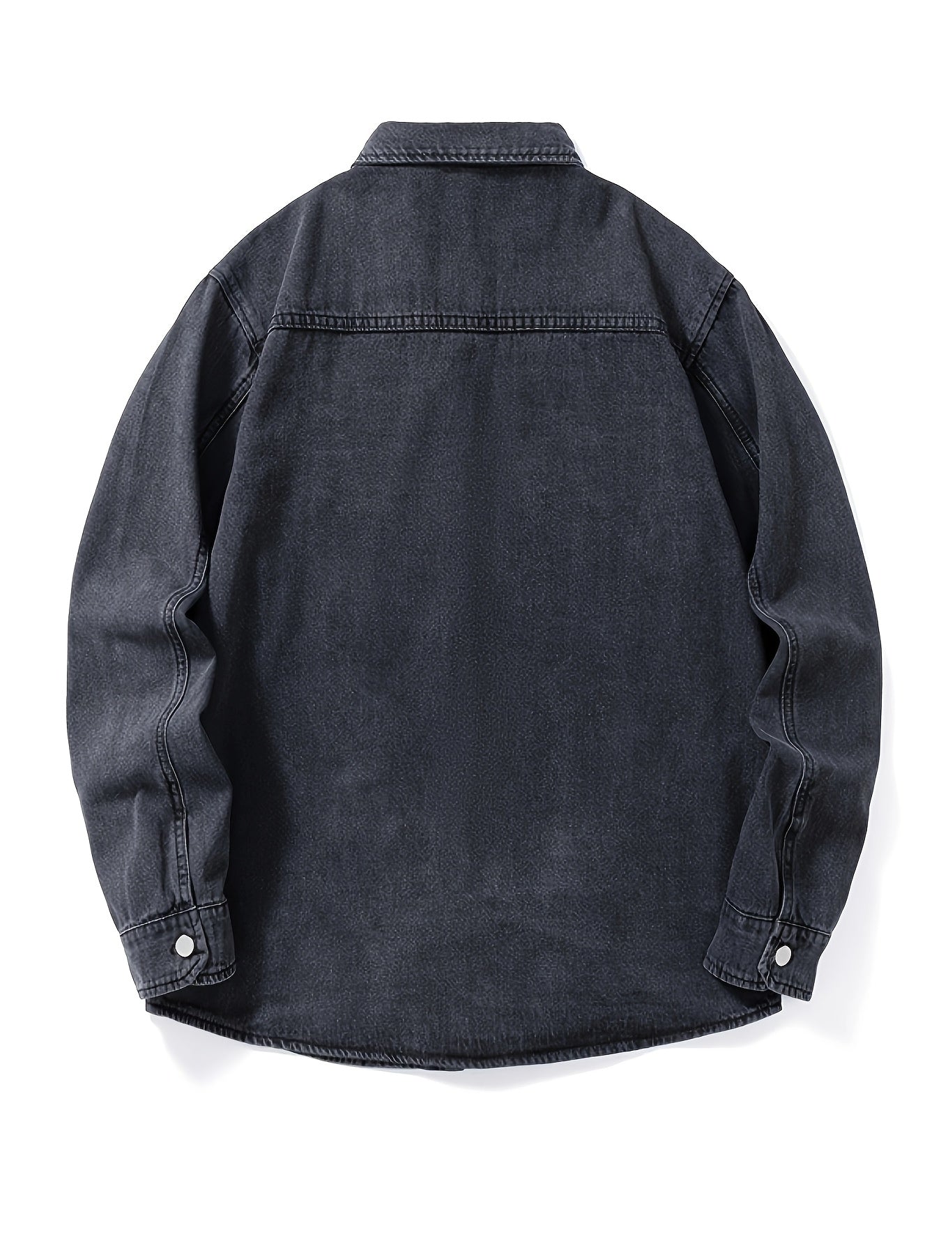 Dark gray denim shirt jacket with chest pockets