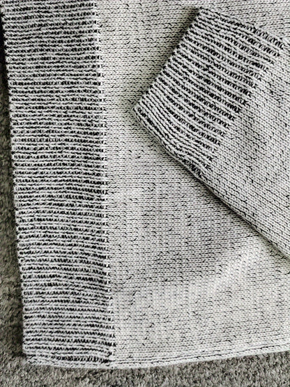 Herren Strick Hoodie Grau Melange mit Kapuze