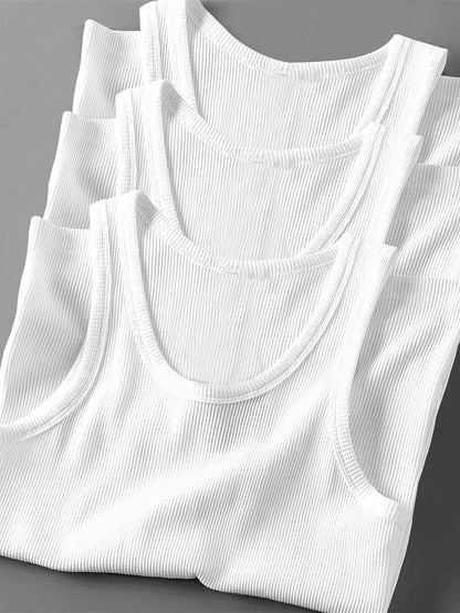 Men's Sporty Ribbed Tank Top – Modern Training and Casual Top