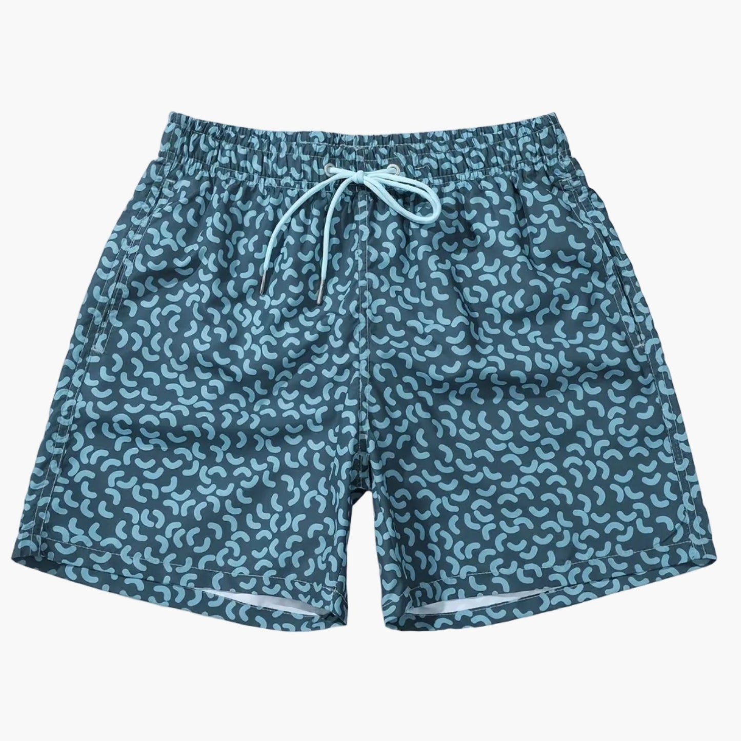Men's swim shorts with modern pattern, sporty style, ideal for beach and leisure