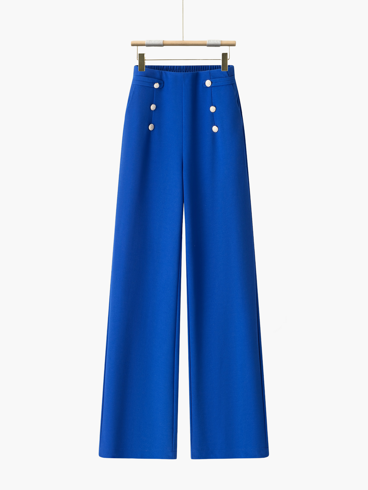 Women's Elegant Wide-Leg Pants with Button Details – Casual & Office