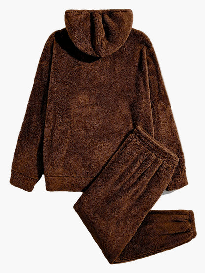 Men's Cozy Hooded Sweatshirt & Sweatpants Set – Comfortable Leisure Suit for Autumn and Winter