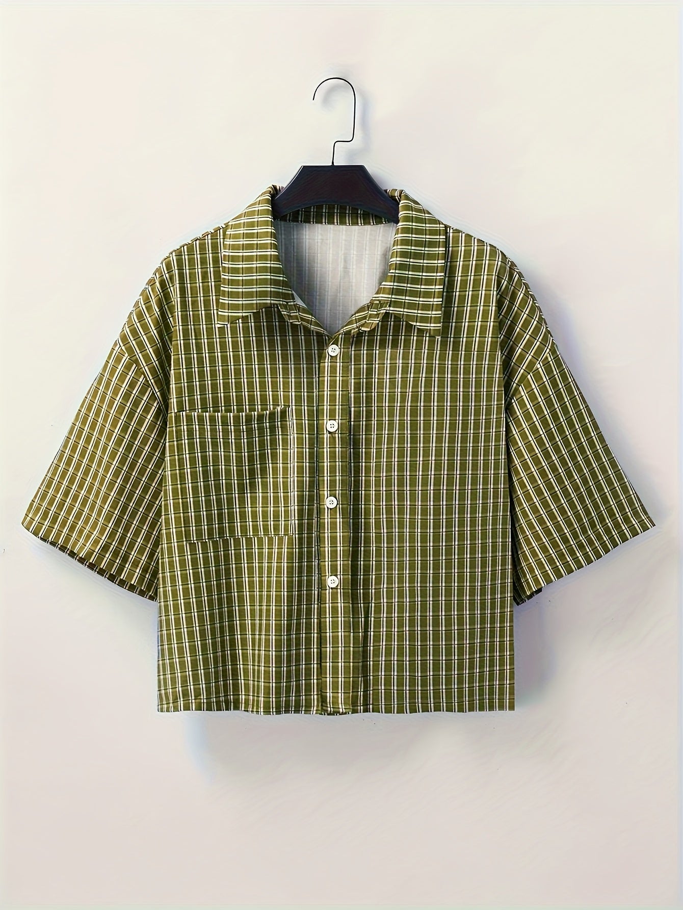 Herren Kurzarm Oversize Hemd im Karo-Design – Moderner Streetstyle für Freizeit & Alltag