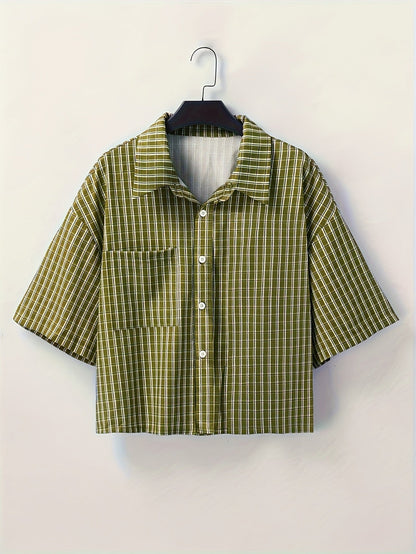 Herren Kurzarm Oversize Hemd im Karo-Design – Moderner Streetstyle für Freizeit & Alltag