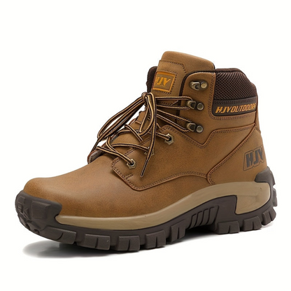 Herren Outdoor Stiefel Schwarz mit Schnürung Robuste Sohle Knöchelhoch