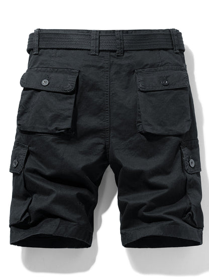 Men's cargo shorts in outdoor and casual style with pockets and belt