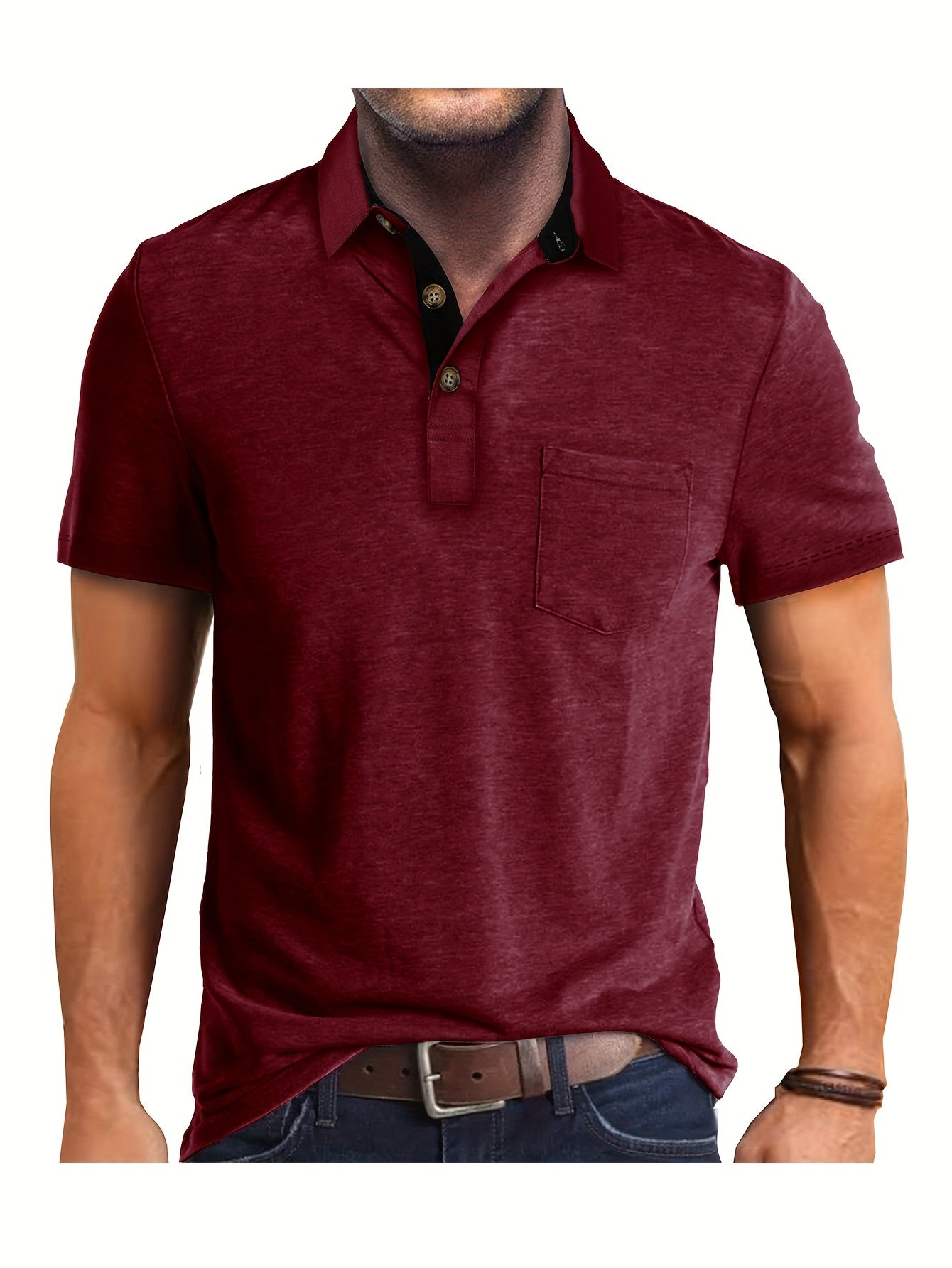 Men's Polo Shirt with Chest Pocket – Modern, Casual Polo Shirt for Everyday and Leisure Wear