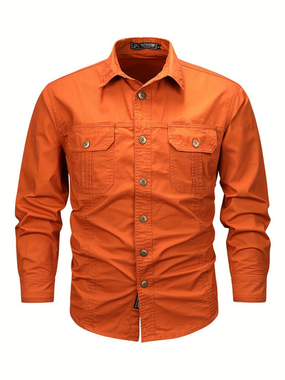 Men's Outdoor Casual Shirt Long Sleeve – Classic Utility Look for Everyday and Adventure