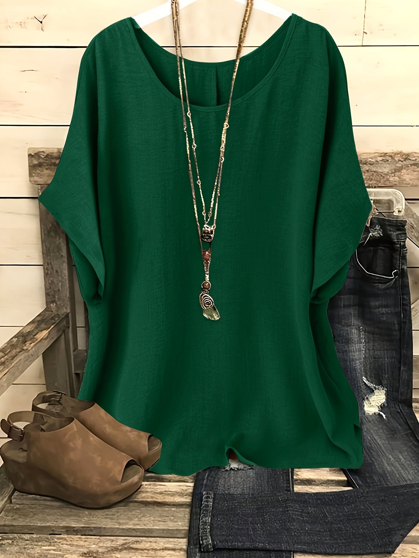 Damen Casual Oversize Tunika Bluse für Alltag und Freizeit – Lockerer Stil