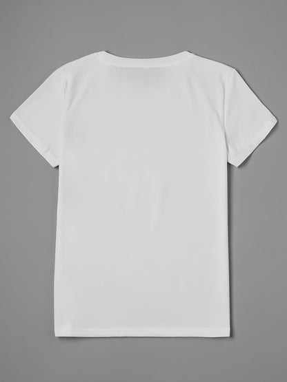 Women's T-Shirt with Floral Design – Casual Style, Spring/Summer, Floral Print