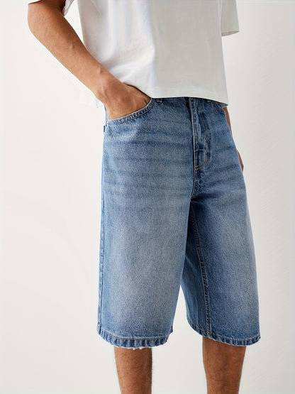 Men's Relaxed Fit Denim Bermuda Shorts – Casual Jeans Shorts in Urban Style