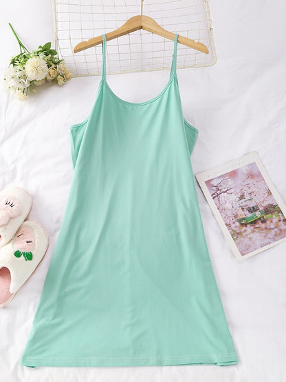 Women's Nightgown Set – Elegant Spaghetti Strap Slip Dress for Spring and Summer, 3-Pack