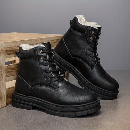Herren Winterstiefel gefüttert Boots Schnürsenkel warme Stiefel