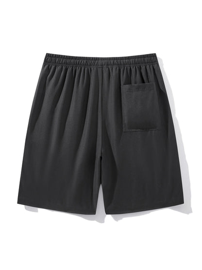 Men's Sports Shorts with Zipper Pockets and Drawstring – Perfect for Leisure and Fitness