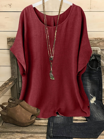 Damen Casual Oversize Tunika Bluse für Alltag und Freizeit – Lockerer Stil