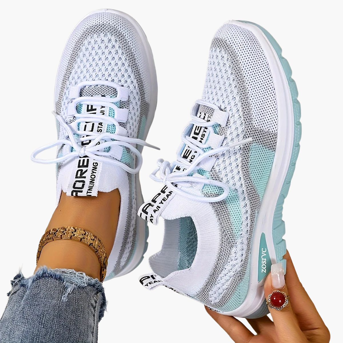 Damen Sneaker Freizeit Sportliche Laufschuhe Atmungsaktiv Komfortabel