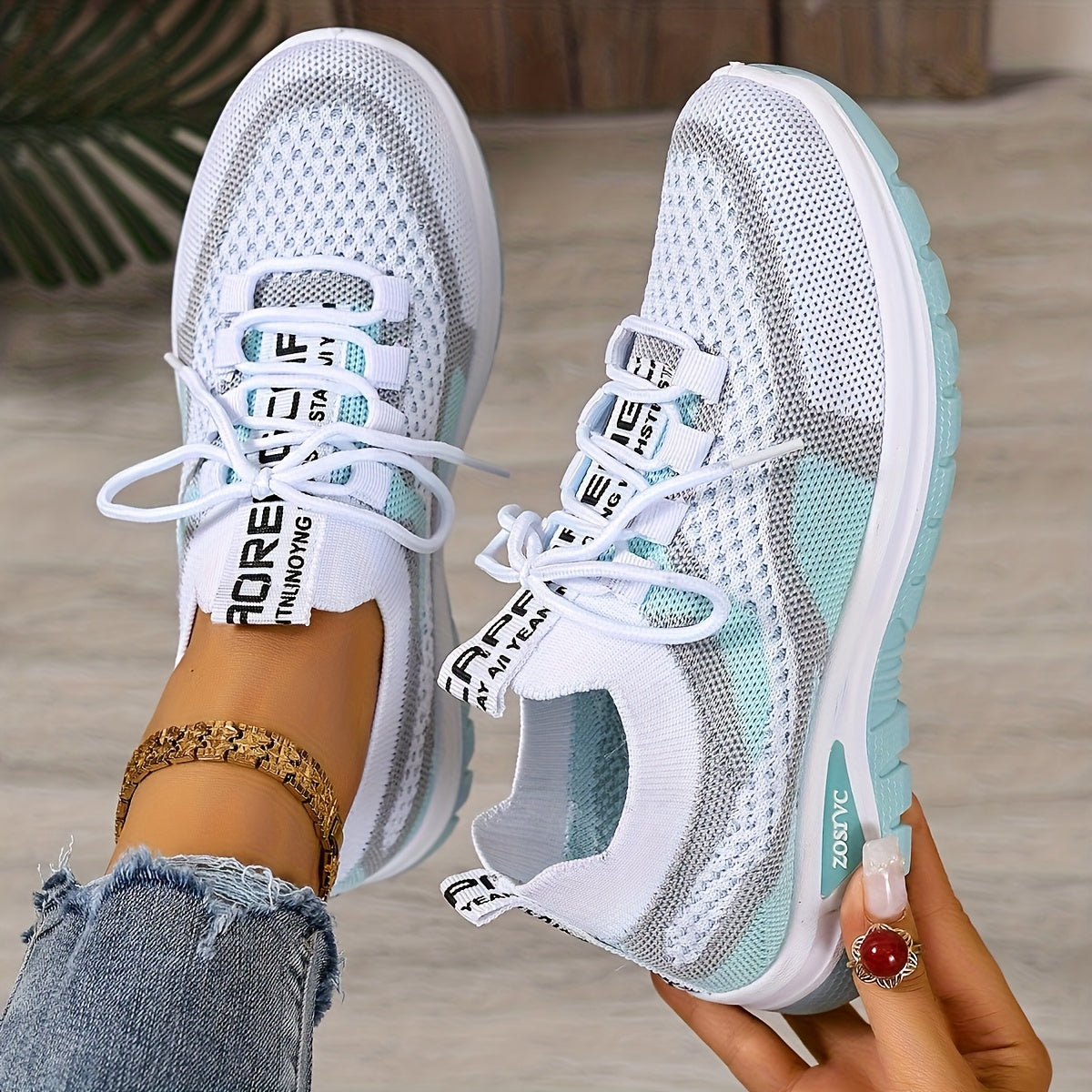 Damen Sneaker Freizeit Sportliche Laufschuhe Atmungsaktiv Komfortabel
