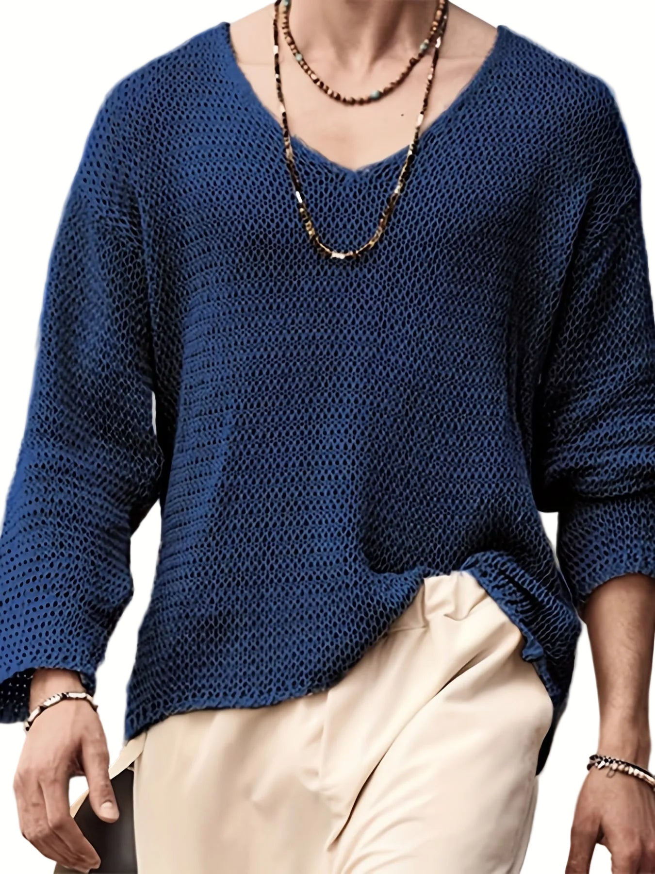 Herren Strickpullover V-Ausschnitt Lockerer Casual Style für Alltag und Freizeit