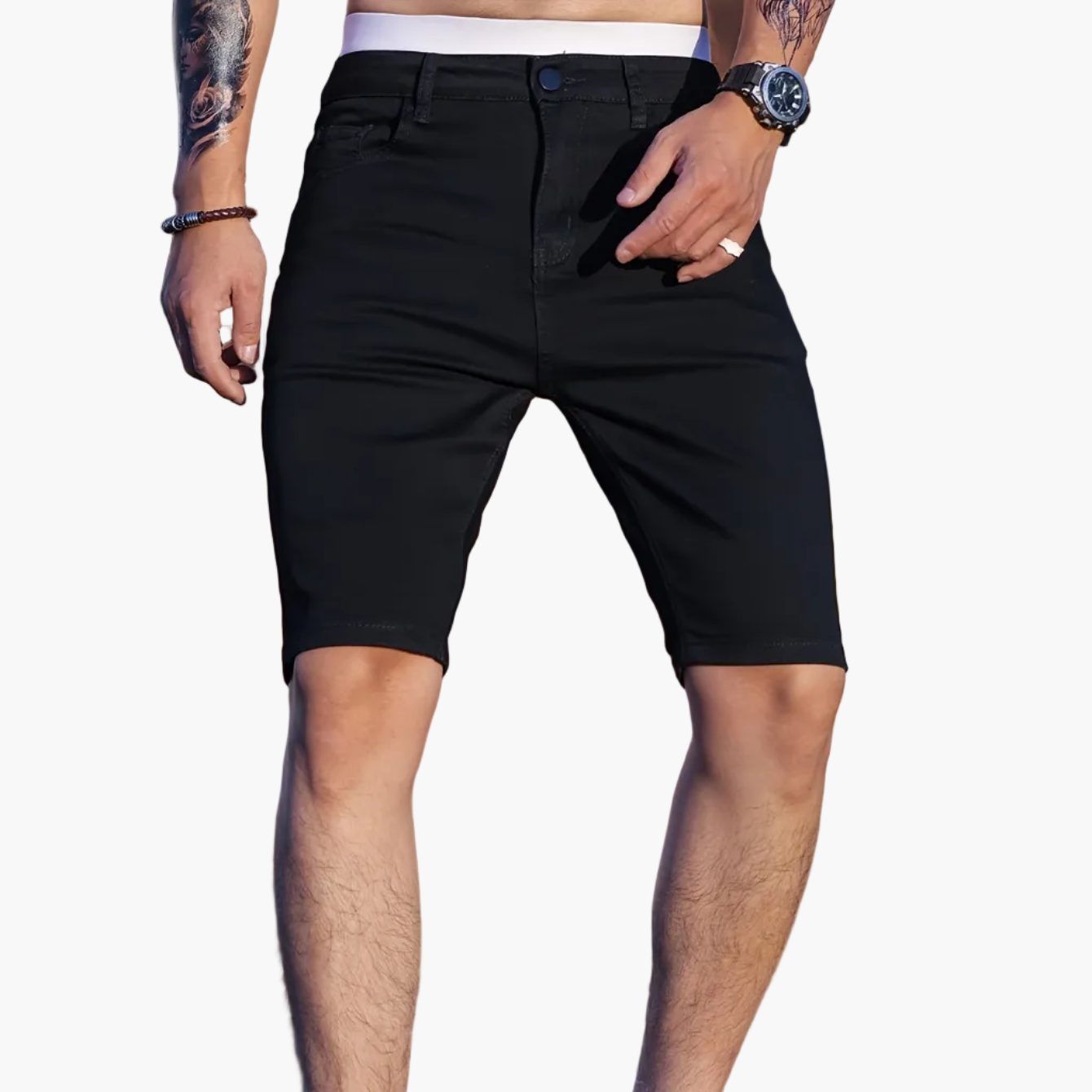 Men's Skinny Fit Jeans Shorts – Fashionable Basics for Everyday and Leisure
