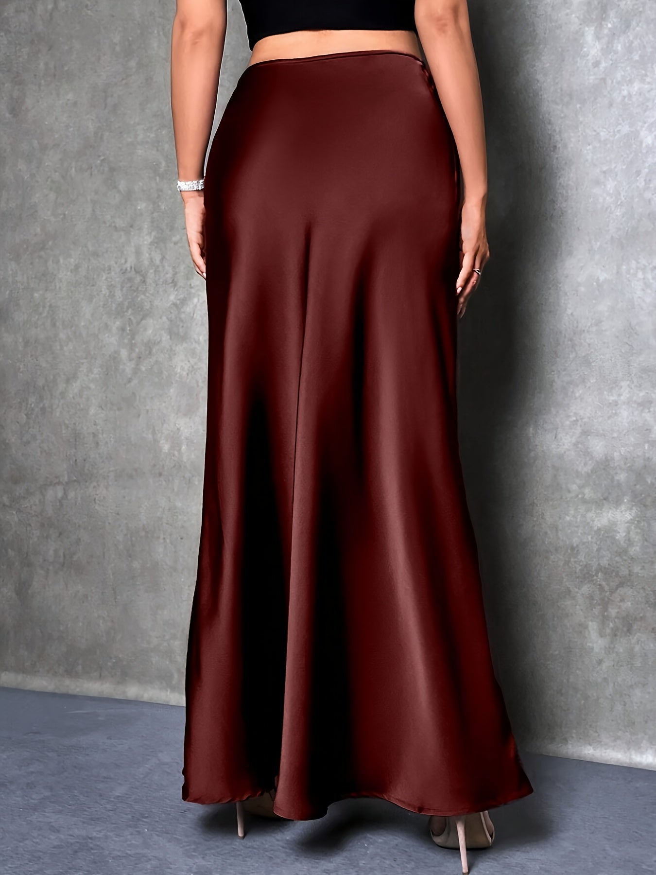 Women's Elegant Maxi Skirt for Evening & Occasion, High Waist, Flared Cut