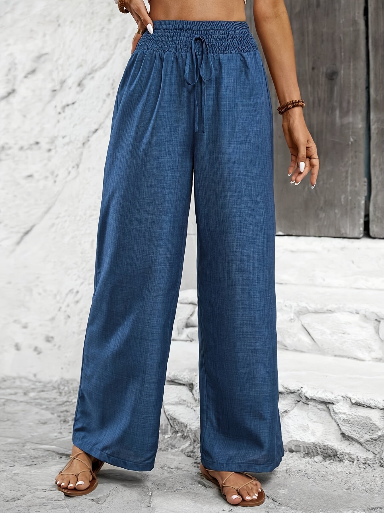 Women's Wide Elegant Pants with Elastic Waistband – Perfect for Everyday and Leisure
