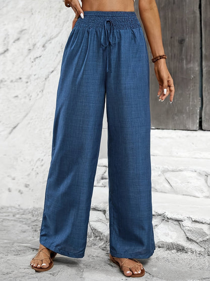 Women's Wide Elegant Pants with Elastic Waistband – Perfect for Everyday and Leisure