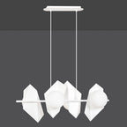 Hanglamp Drifton gepoedercoat staal en glas, wit, 4 fittingen E14, verstelbare hoogte, 90 x 100 cm