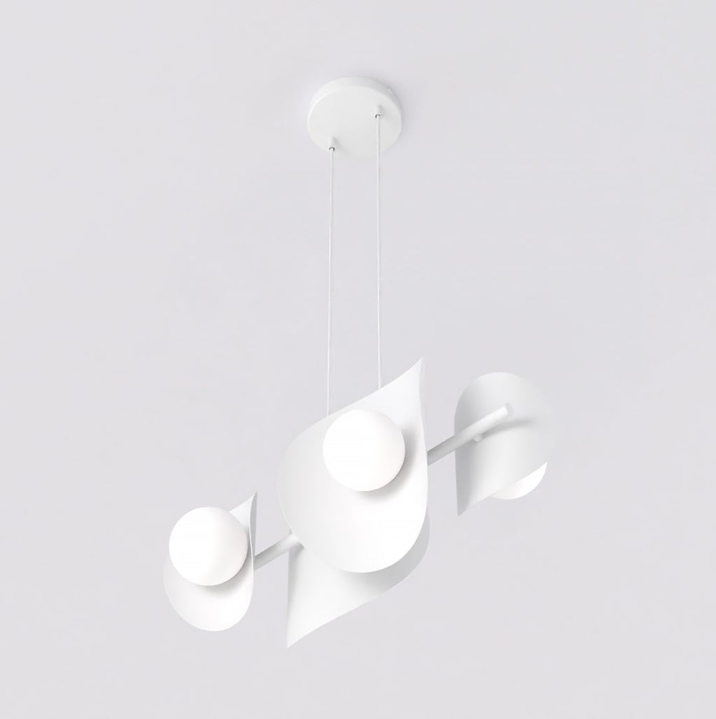 Hanglamp gepoedercoat staal modern Elementi 4 wit, 4 lichtpunten G9, 54 x 23 x 120 cm, eettafel en keukeneiland