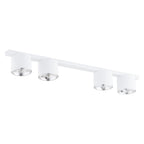 Plafondlamp gepoedercoat staal minimalistisch wit 90 cm breed, met 4 lichtpunten voor woonkamer, hal of kantoor