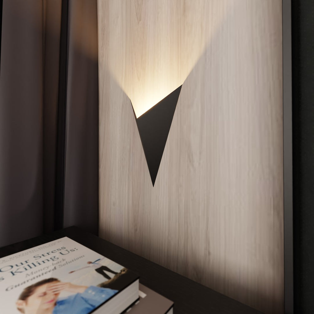 Wandlamp gepoedercoat staal minimalistisch zwart 19 x 30 cm, voor trap, gang en entree