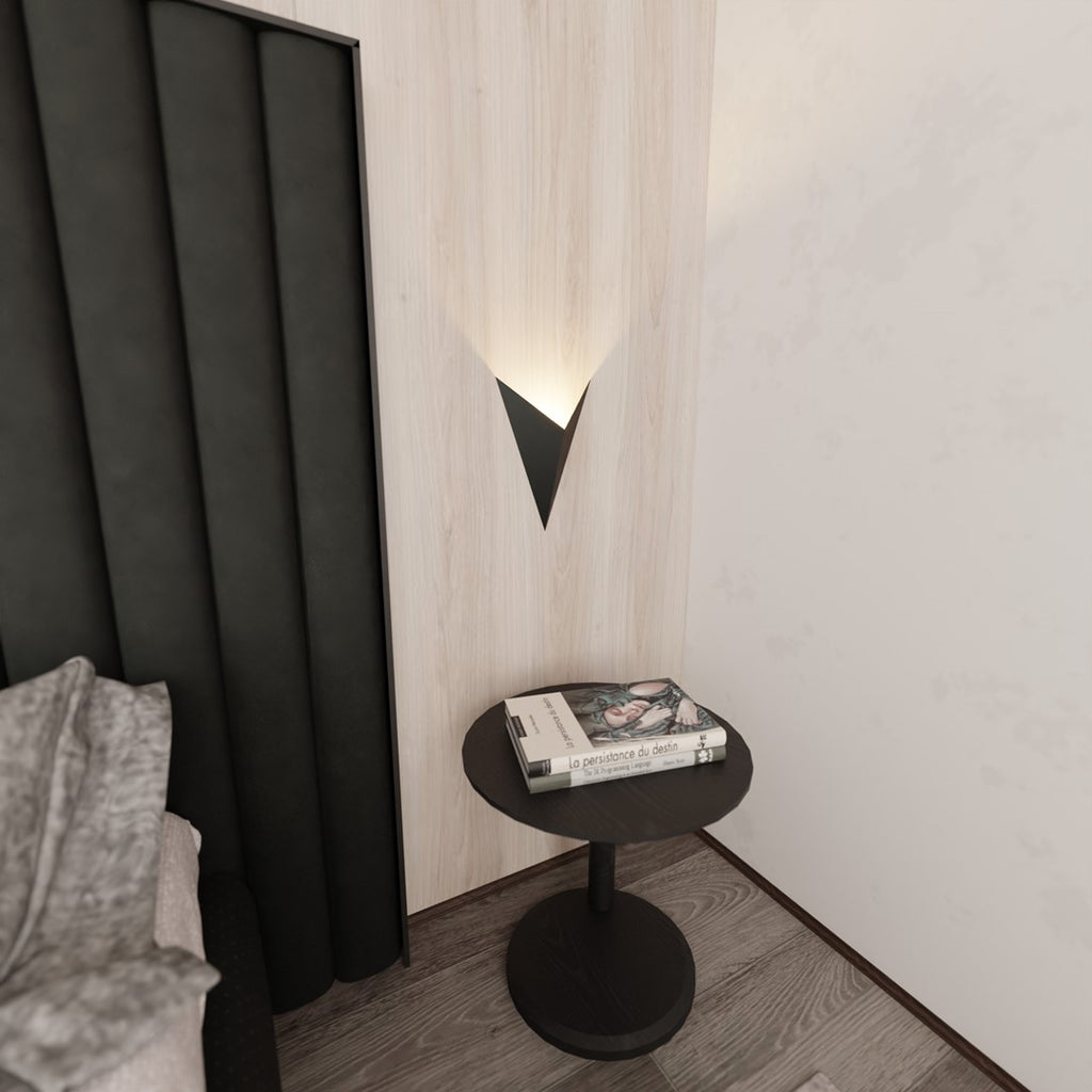 Wandlamp gepoedercoat staal minimalistisch zwart 19 x 30 cm, voor trap, gang en entree