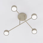 Plafondlamp gepoedercoat staal Halo modern beige 60 x 60 cm, 4 lichtpunten voor woonkamer, slaapkamer of eetruimte
