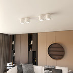 Plafondlamp gepoedercoat staal minimalistisch wit 90 cm breed, met 4 lichtpunten voor woonkamer, hal of kantoor